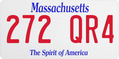 MA license plate 272QR4