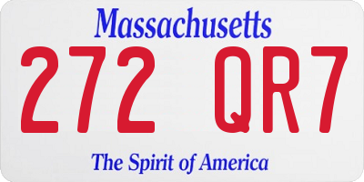 MA license plate 272QR7