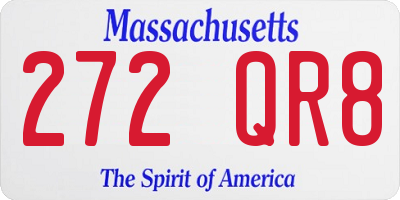 MA license plate 272QR8