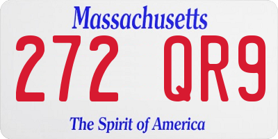 MA license plate 272QR9