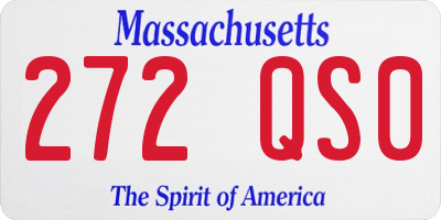 MA license plate 272QS0