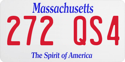 MA license plate 272QS4