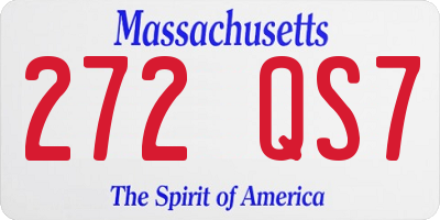 MA license plate 272QS7