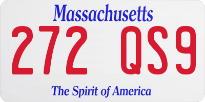 MA license plate 272QS9