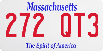MA license plate 272QT3