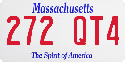MA license plate 272QT4