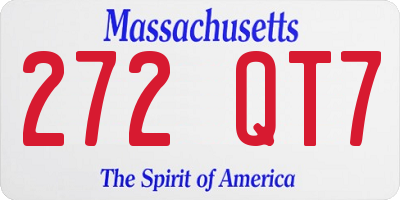 MA license plate 272QT7