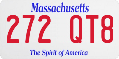 MA license plate 272QT8
