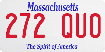 MA license plate 272QU0