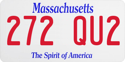 MA license plate 272QU2