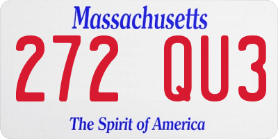MA license plate 272QU3