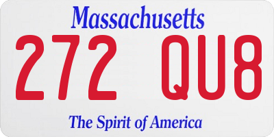 MA license plate 272QU8