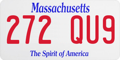 MA license plate 272QU9