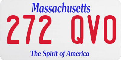 MA license plate 272QV0