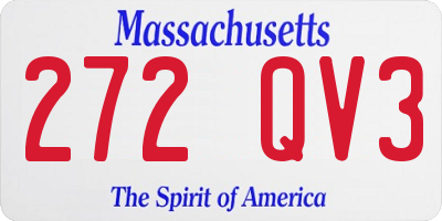 MA license plate 272QV3