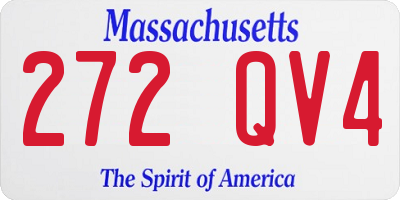 MA license plate 272QV4