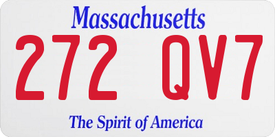 MA license plate 272QV7