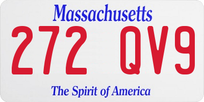 MA license plate 272QV9