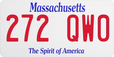 MA license plate 272QW0
