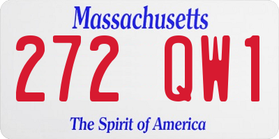 MA license plate 272QW1