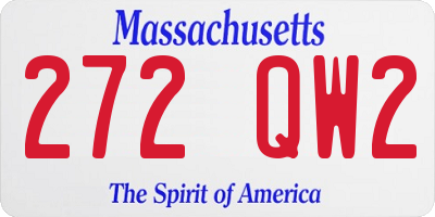 MA license plate 272QW2