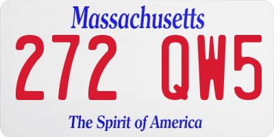 MA license plate 272QW5