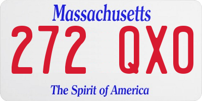 MA license plate 272QX0