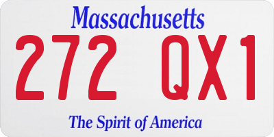 MA license plate 272QX1