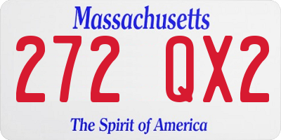 MA license plate 272QX2