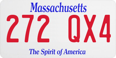 MA license plate 272QX4