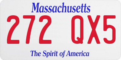 MA license plate 272QX5