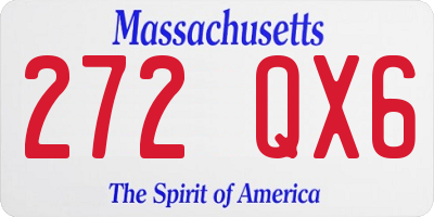 MA license plate 272QX6