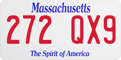 MA license plate 272QX9