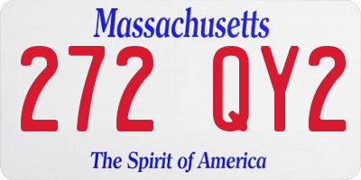 MA license plate 272QY2