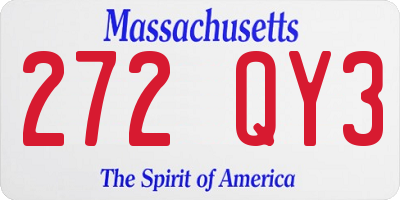 MA license plate 272QY3