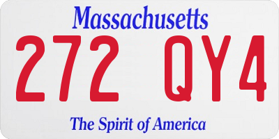 MA license plate 272QY4