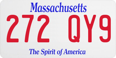MA license plate 272QY9