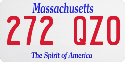 MA license plate 272QZ0