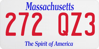 MA license plate 272QZ3