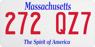 MA license plate 272QZ7