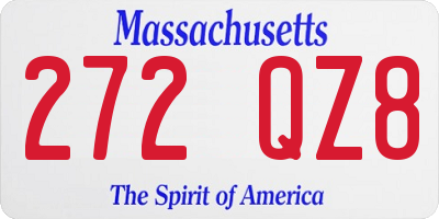 MA license plate 272QZ8