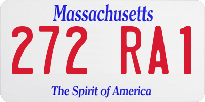 MA license plate 272RA1