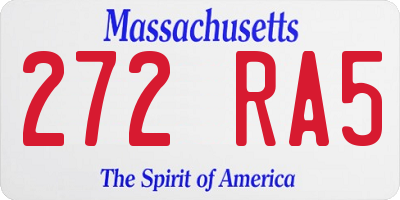 MA license plate 272RA5
