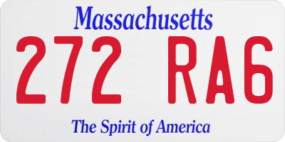 MA license plate 272RA6