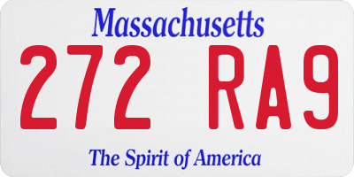 MA license plate 272RA9