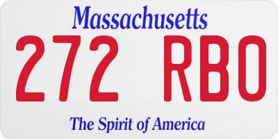 MA license plate 272RB0