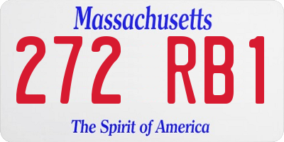 MA license plate 272RB1
