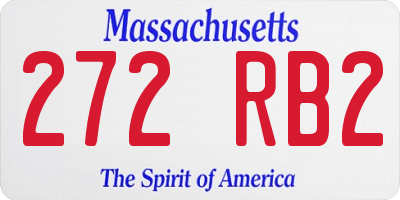 MA license plate 272RB2