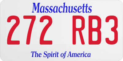 MA license plate 272RB3