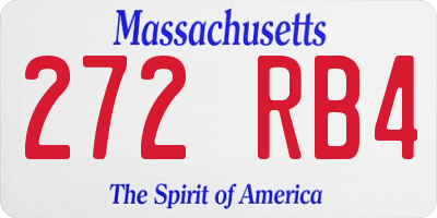 MA license plate 272RB4
